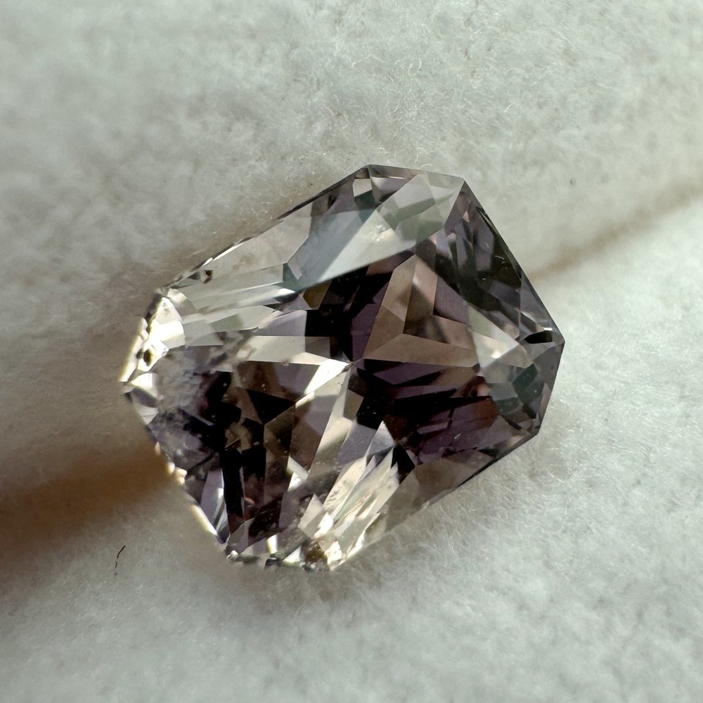 Natural Unheated Sapphire Emerald-Cut Champagne Sapphire Purple Sapphire Gem